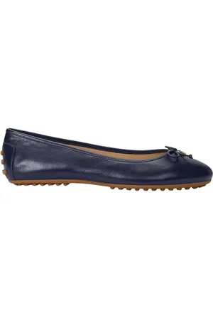 Ralph Lauren Ballerinas, female, , Size: 9 1/2 US Navy Leather Ballet Flats