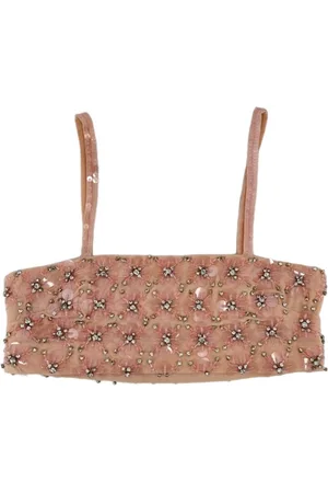 P.A.R.O.S.H. Sleeveless Tops, female, , Size: S Feminine Bandeau Top with Embellished Beads