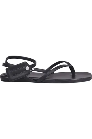 OFF-WHITE Flat Sandals, female, , Size: 6 US Zip Tie Leather Sandals