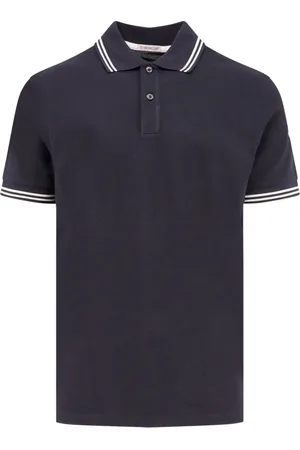 Moncler Polo Shirts, male, , Size: XL Contrasting Profile Cotton Polo Shirt