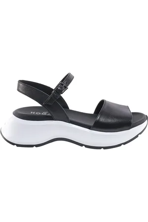 Hogan Flat Sandals, female, , Size: 10 US Leather Flat Sandals