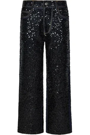 P.A.R.O.S.H. Wide Jeans, female, , Size: M Wide Jeans with Sequins