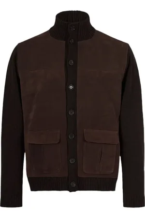 Daniele Fiesoli Cardigans, male, , Size: 3XL Cardigan with Suede Front