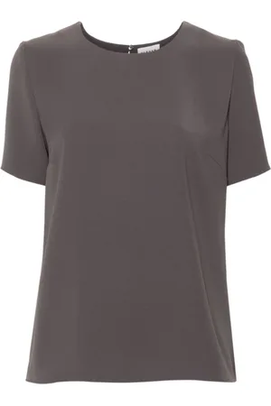 P.A.R.O.S.H. T-Shirts, female, , Size: M Crepe Texture Shirt with Keyhole Detail
