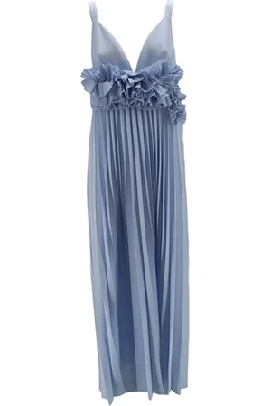 P.A.R.O.S.H. Maxi Dresses, female, , Size: M Long Pleated Dress with Floral Appliques