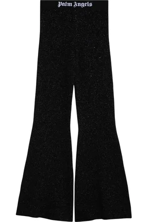 Palm Angels Wide Trousers, female, , Size: M Logo Tape Flared Pants
