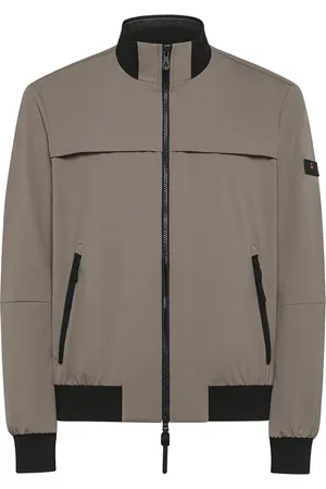 Peuterey Light Jackets, male, , Size: M Grey Zip Jacket Water-Repellent Polyester