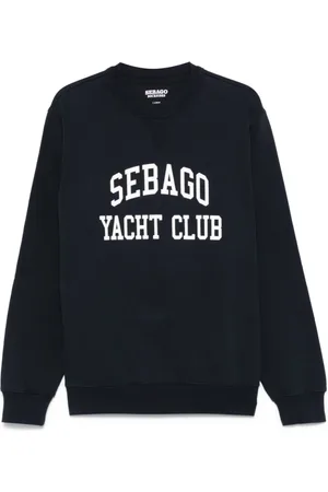 SEBAGO Sweatshirts, male, , Size: XL Navy Logo Print Sweater