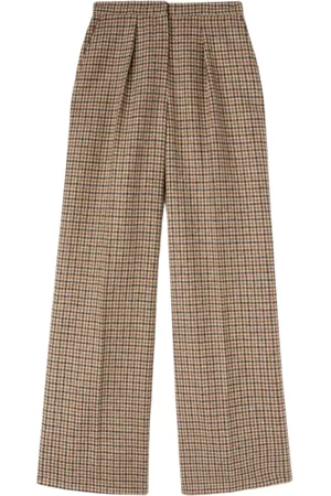 Palm Angels Wide Trousers, female, , Size: S Checked wide-leg Trousers