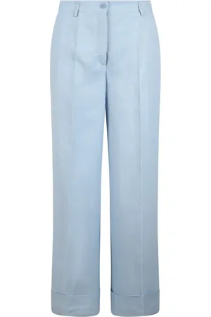 P.A.R.O.S.H. Wide Trousers, female, , Size: L Linen Blend Pant Regular Fit