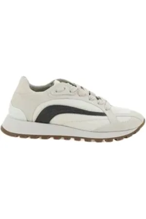 Brunello Cucinelli Sneakers, female, , Size: 8 US Suede Leather LowTop Casual Sneakers