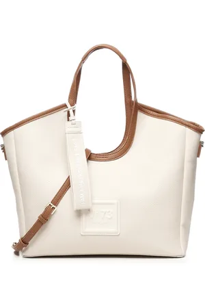 V°73 Tote Bags, female, , Size: ONE SIZE Chic Two-tone Bag with Logo Pendant