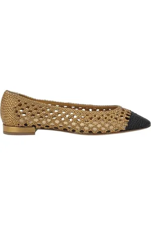 Francesco Russo Ballerinas, female, , Size: 8 1/2 US Woven Leather Ballerinas with Block Heel