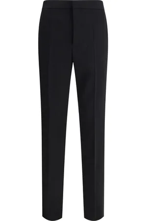 Saint Laurent Suit Trousers, male, , Size: M Wool Tapered Pants with Pockets