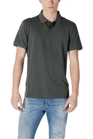 EA7 Polo Shirts, male, , Size: L Polo Shirt with Button Fastening