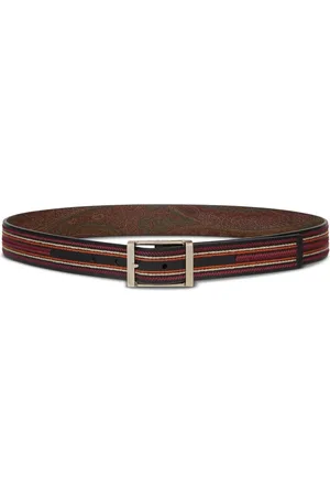 Etro Belts, male, , Size: 100 CM Reversible Embroidered Striped Paisley Belt