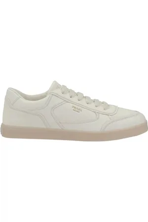 Prada Sneakers, male, , Size: 6 1/2 US Monogram Lace-Up Leather Sneakers