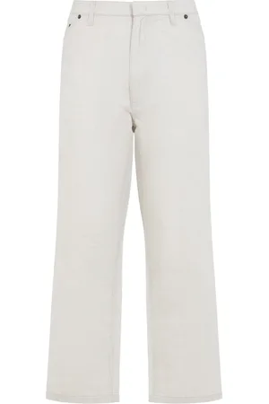 Prada Wide Trousers, male, , Size: S Neutral Trousers Ss25 Stylish Blend