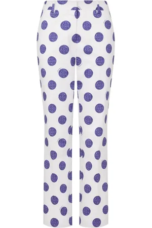 Moschino Cropped Trousers, female, , Size: S White Trousers with Front Fastening