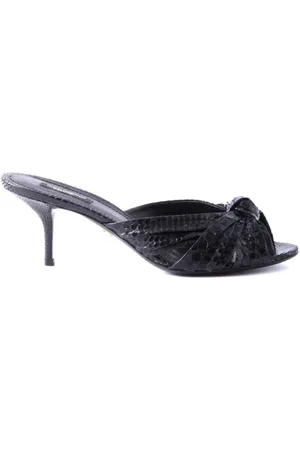 Dolce & Gabbana Heeled Mules, female, , Size: 7 US Python Leather Knotted Sandals