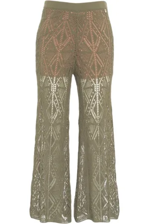 Liu Jo Wide Trousers, female, , Size: M Crochet Flared Pants