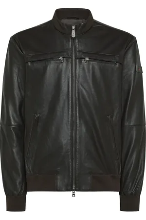 Peuterey Leather Jackets, male, , Size: M Leather Jackets with Stand Collar