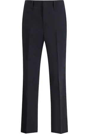 Fendi Straight Trousers, male, , Size: L Wool Pants with Concealed Fastening