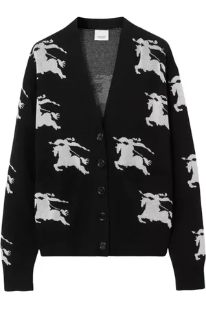 Burberry Cardigans, female, , Size: M Knight Jacquard Cardigan
