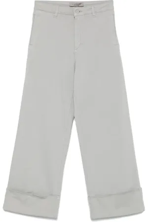 D.EXTERIOR Wide Trousers, female, , Size: S Light Grey Straight-Leg Trousers