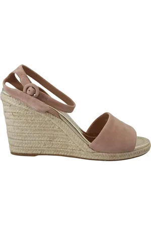 Prada Wedges, female, , Size: 11 US Suede Ankle Strap Sandals