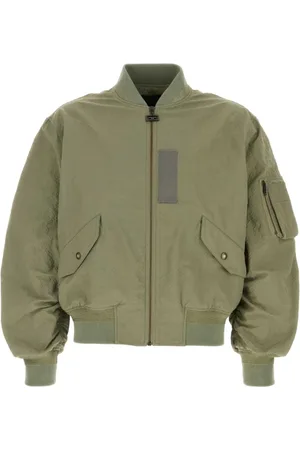 Givenchy Bomber Jackets, male, , Size: M Olive Zip Coat with Pockets