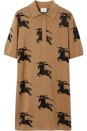 Burberry Short Dresses, female, , Size: M Polo Dress with Knight Graphics