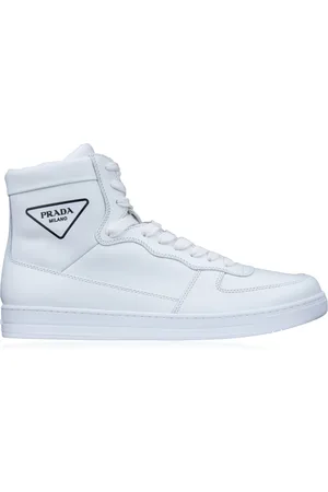 Prada Sneakers, male, , Size: 9 1/2 US High Top Leather Sneakers