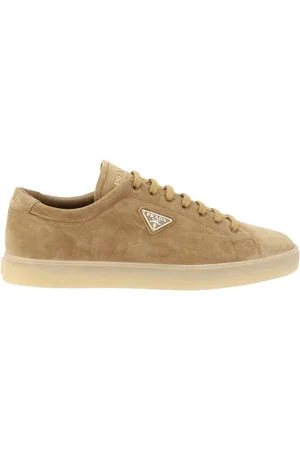 Prada Sneakers, male, , Size: 7 1/2 US Logo Plaque Suede Sneakers