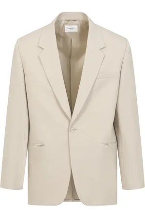Saint Laurent Blazers, male, , Size: M Luxury Wool Jacket Nude Neutrals