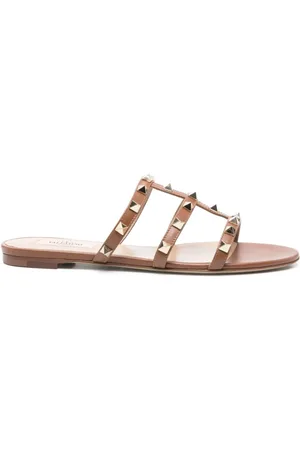 VALENTINO GARAVANI Sliders, female, , Size: 10 US Rockstud Leather Sandals