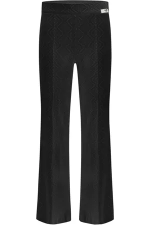 Cambio Straight Trousers, female, , Size: XL Lace Trim Flared Ankle Trousers