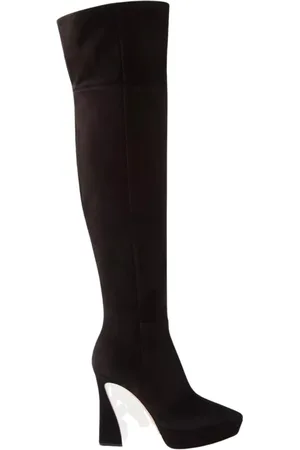 Gianvito Rossi Over-knee Boots, female, , Size: 9 1/2 US Suede Over-the-Knee Platform Boots