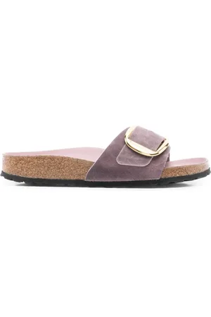 Birkenstock Sliders, female, , Size: 8 US Buckle Sandals with Cork Sole