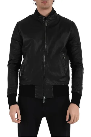 GIORGIO BRATO Leather Jackets, male, , Size: XL Slim Fit Leather Jacket with Zipper