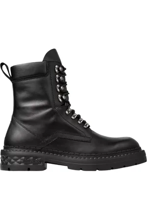 Jimmy Choo Lace-up Boots, male, , Size: 10 US leather ankle boots with logo