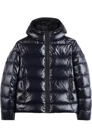 FAY Down Jackets, male, , Size: L Navy Quilted Jacket with Hood