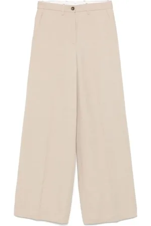 Nine In The Morning Wide Trousers, female, , Size: W26 Light Brown Trousers with Concealed Fly