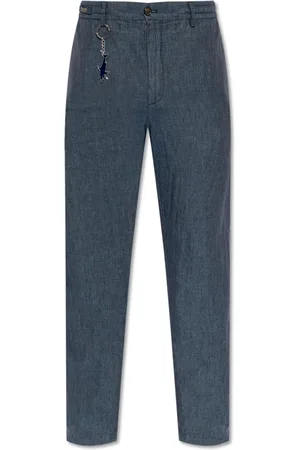 Paul & Shark Straight Trousers, male, , Size: S Linen Chino Pants with Drawstring