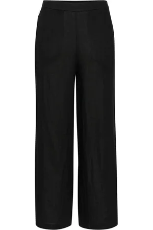 Part Two Cropped Trousers, female, , Size: L Linen Elastic Waist Cropped Trousers