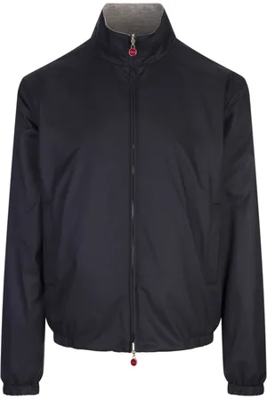 Kiton Bomber Jackets, male, , Size: 2XL Navy And Grey Reversible Lightweight Jacket