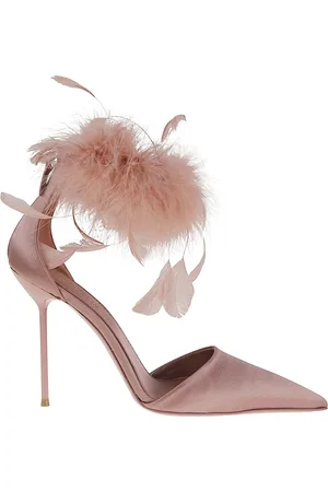 PARIS TEXAS Pumps, female, , Size: 8 US Feathered Ankle Strap Pumps