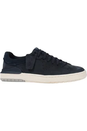 Clarks Sneakers, male, , Size: 9 1/2 US Leather Sneakers with Rubber Sole