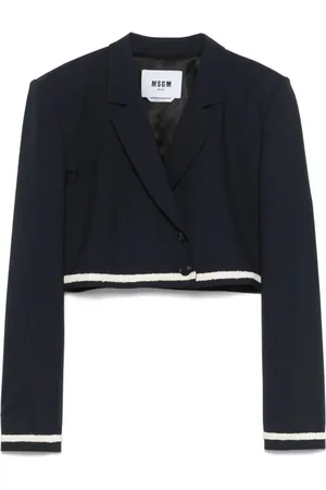 Msgm Blazers, female, , Size: XS Double-Breasted Jacket with Shoulder Pads