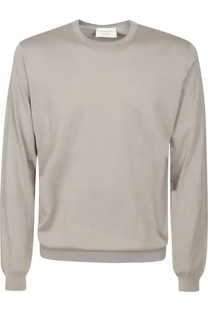 FILIPPO DE LAURENTIIS Round-neck Knitwear, male, , Size: XL White Cotton Crew-Neck Sweater